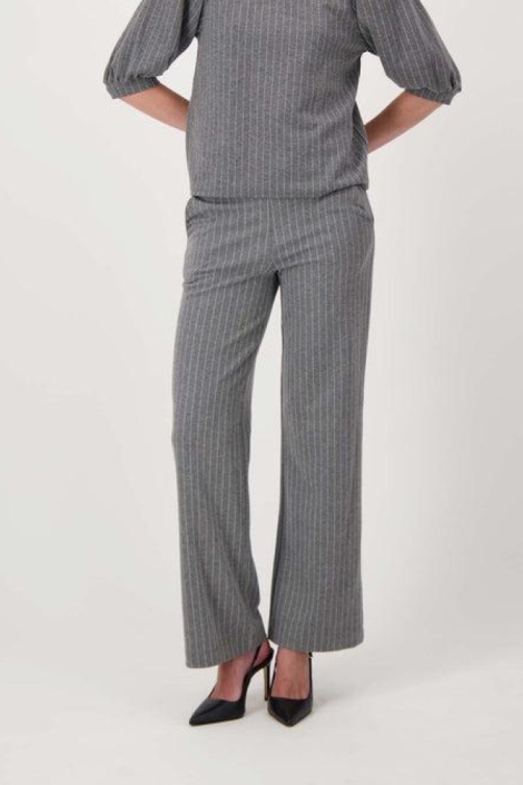 Zusss krijtstreep broek met bandplooi